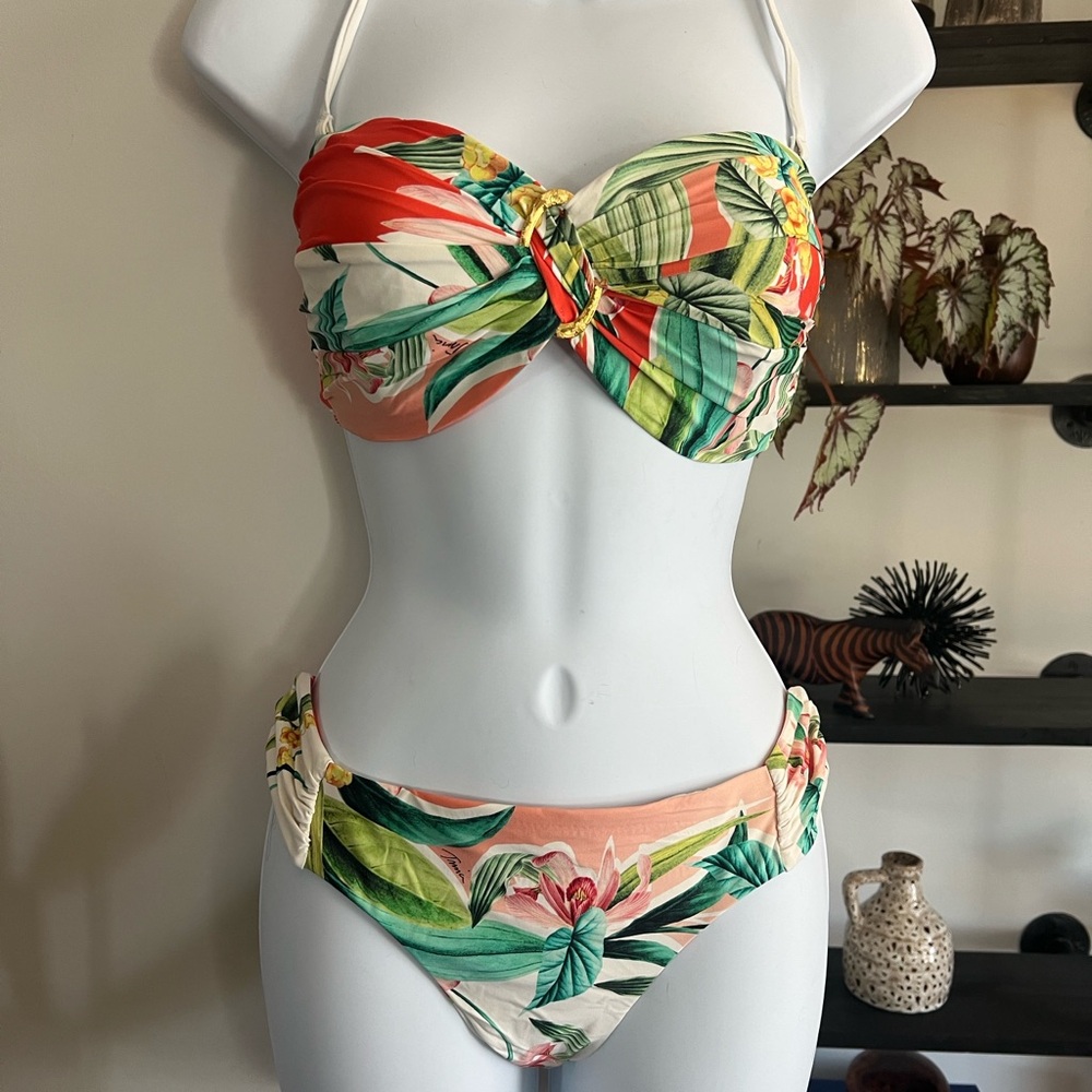 Trina Turk Tropical Print Bikini with reversible bottoms